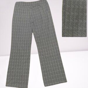 J. McLauglin Carmel Catalina Cloth Herringbone Wide Leg Pants Size L Black/Ivory
